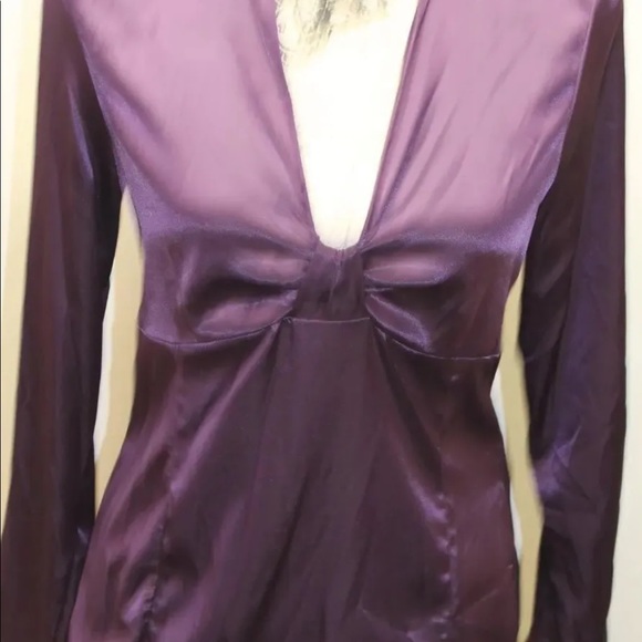 Zara Basic Women Long Sleeve Purple Blouse Shirt Top M - Picture 4 of 7